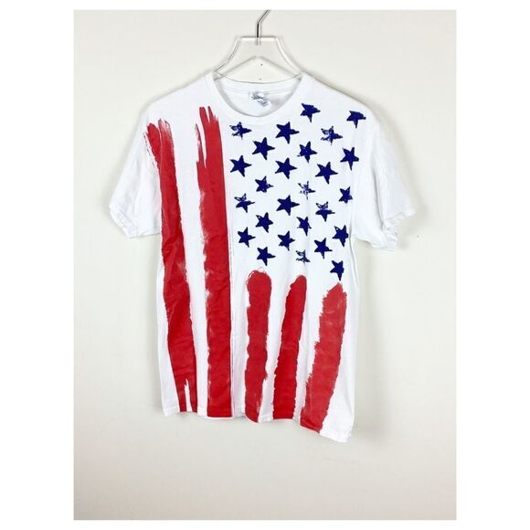 Delta Pro Weight Cotton Patriotic Flag Tee Sz M - Picture 11 of 11